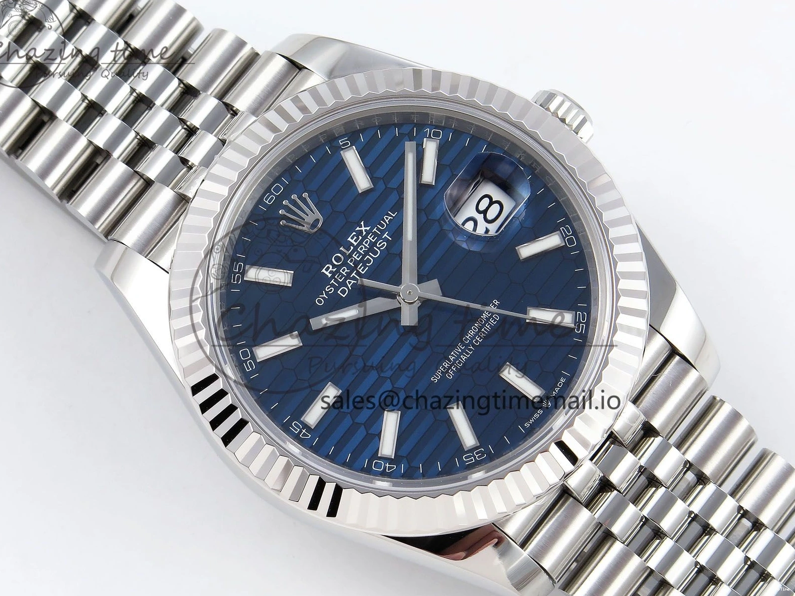 MiroTime 0405 DateJust 41 126334 904L SS VSF 1:1 Best Edition Blue Textured Dial on Jubilee Bracelet VS Youthful 1326
